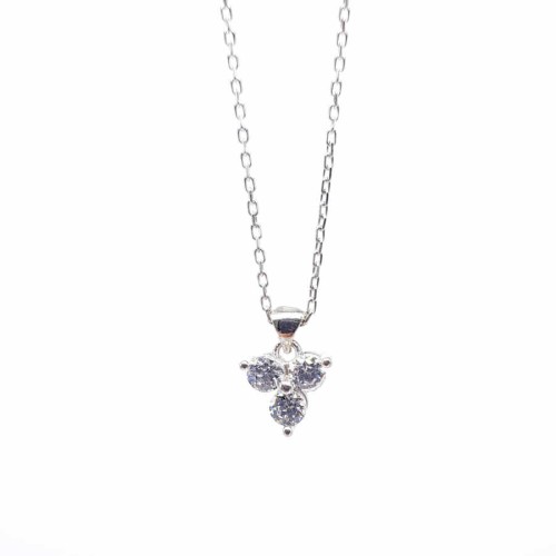 Minimal Beyaz Tria Gümüş Kadın Kolye - CNG Jewels