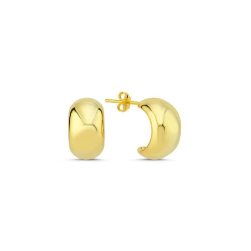 Minimal Bombe Yarım Halka Gold Gümüş Kadın Küpe - CNG Jewels