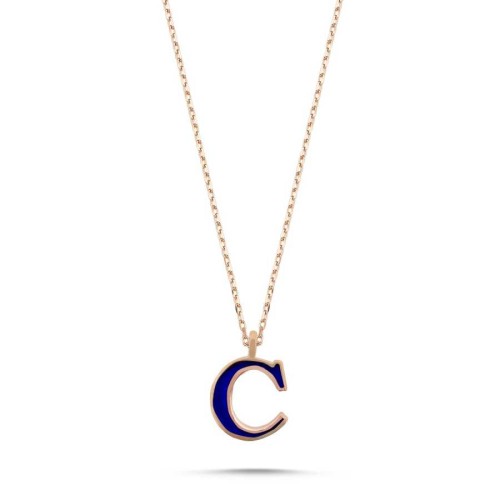 Minimal C Harfi Gümüş Kolye 