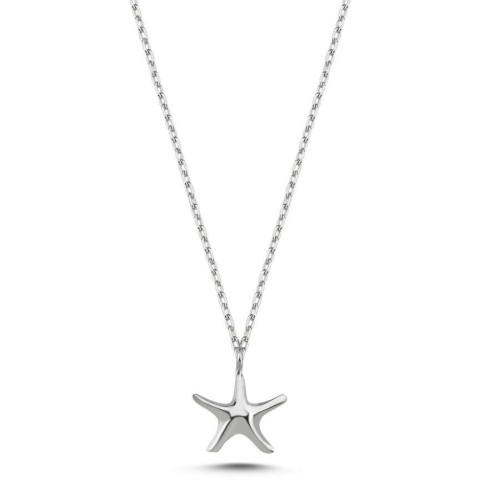Minimal Deniz Yıldızı Kadın Gümüş Kolye - CNG Jewels