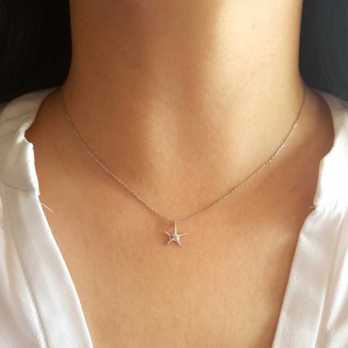 Minimal Deniz Yıldızı Kadın Gümüş Kolye - CNG Jewels (1)