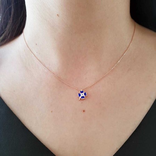 Minimal Dört Yaprak Yonca Kadın Gümüş Kolye - CNG Jewels