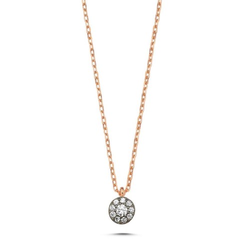 Minimal Elmas Montürlü Gümüş Kadın Kolye - CNG Jewels