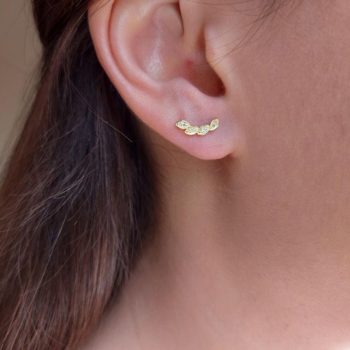 Minimal Melek Kanadı Gümüş Kadın Küpe - CNG Jewels