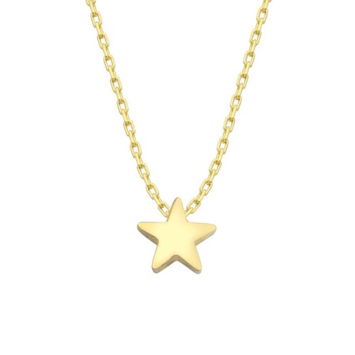 Minimal Taşsız Yıldız Gold Gümüş Kadın Kolye - CNG Jewels