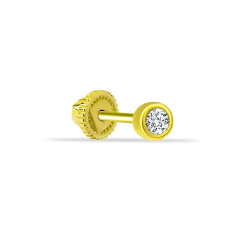 Minimal Tektaş Altın Helix Piercing - CNG Jewels