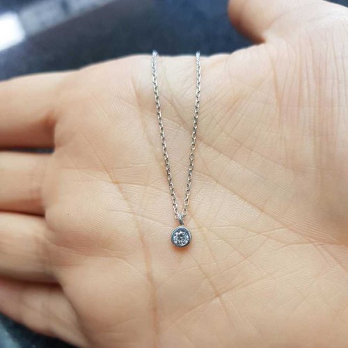 Minimal Tektaş Gümüş Bayan Kolye - CNG Jewels (1)