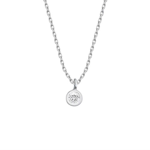 Minimal Solitaire Silver Women's Necklace 