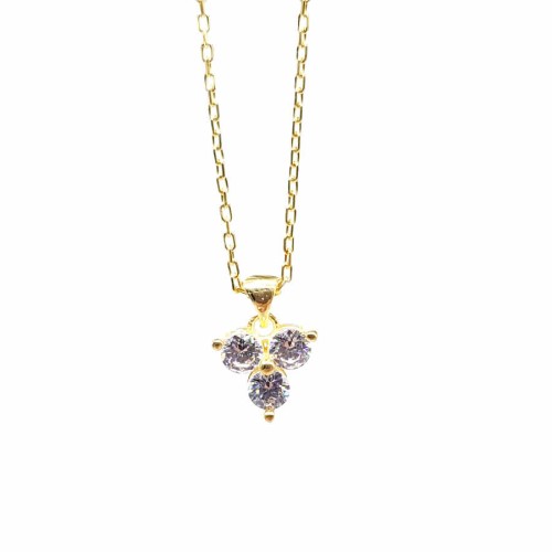 Minimal Tria Gold Gümüş Kadın Kolye - CNG Jewels