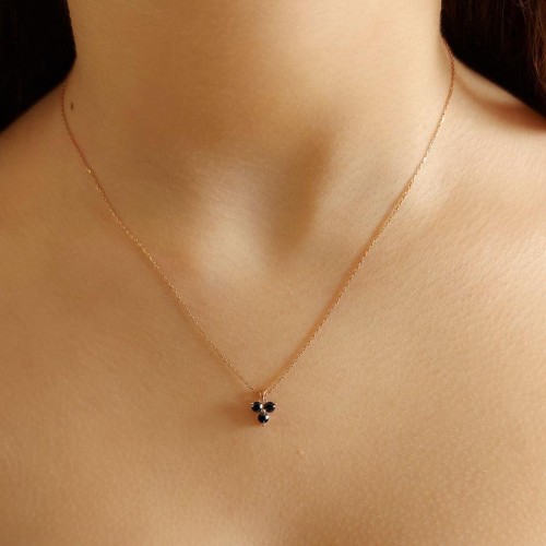 Minimal Tria Rose Gümüş Kadın Kolye - CNG Jewels (1)