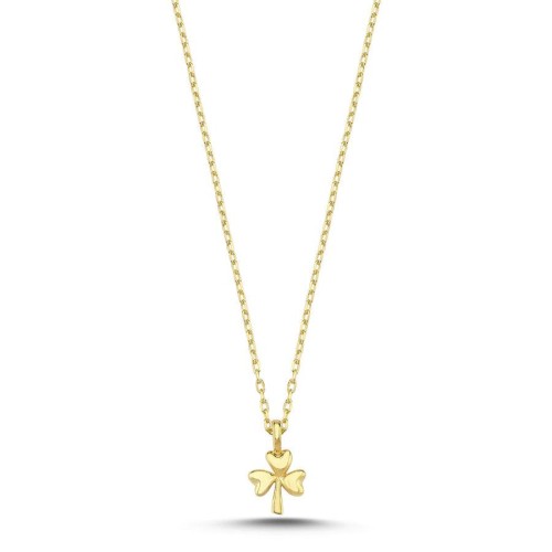 Minimal Yonca Gold Gümüş Kadın Kolye - CNG Jewels