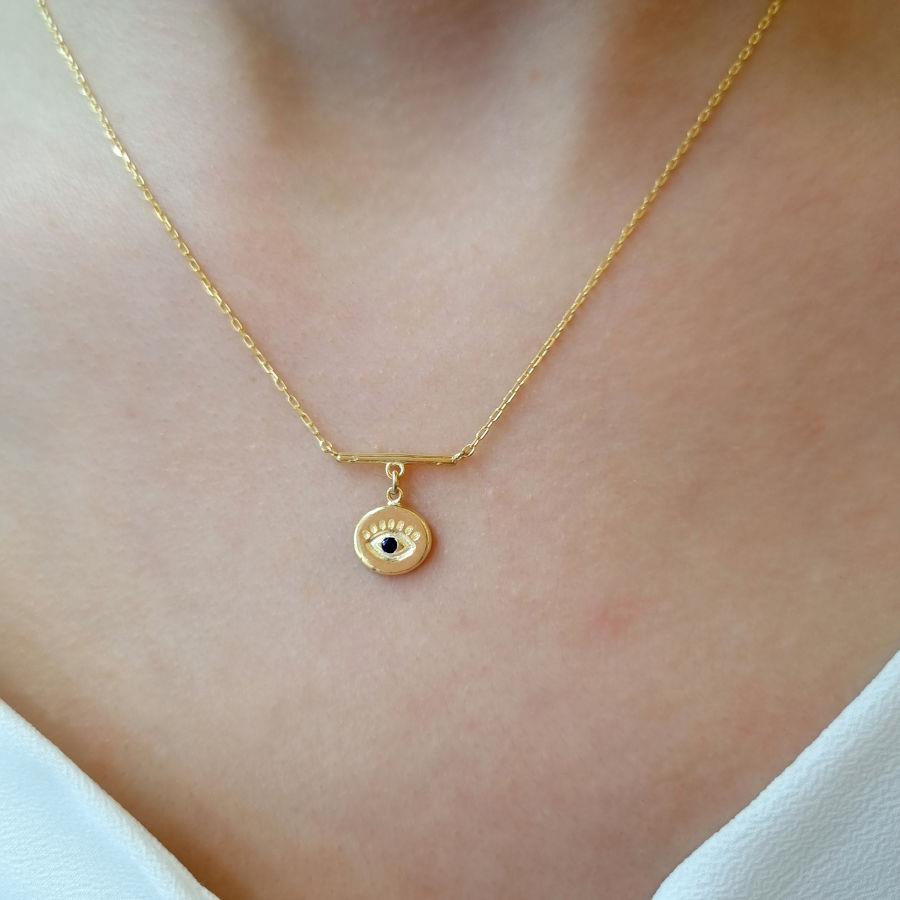 Minimal Round Eye Silver Women's Necklace - CNG Jewels (1)