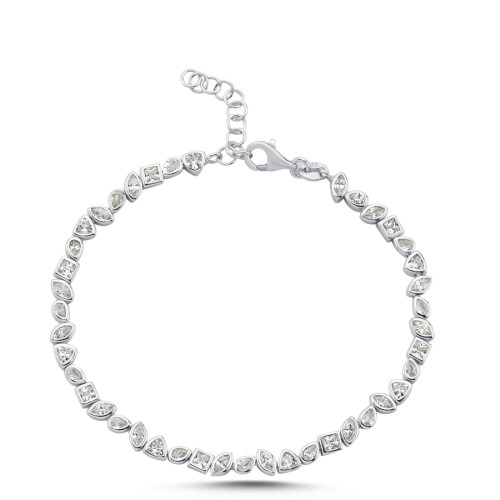 Mix Kesim Taşlı Gümüş Suyolu Bileklik - CNG Jewels (1)