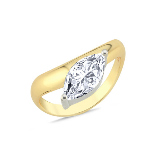 Modern Markiz Tektaş Gümüş Yüzük - CNG Jewels