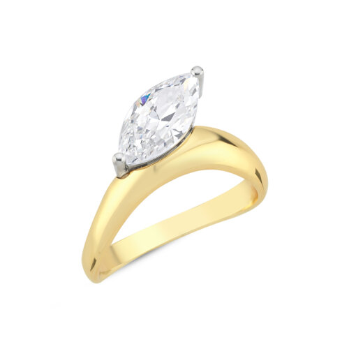 Modern Markiz Tektaş Gümüş Yüzük - CNG Jewels