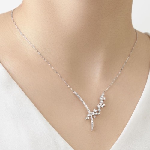 Moon Tasarım Taşlı Kadın Gümüş Kolye - CNG Jewels (1)