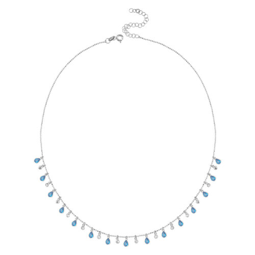 Multi Blue Damla Taşlı Gümüş Kolye - CNG Jewels (1)