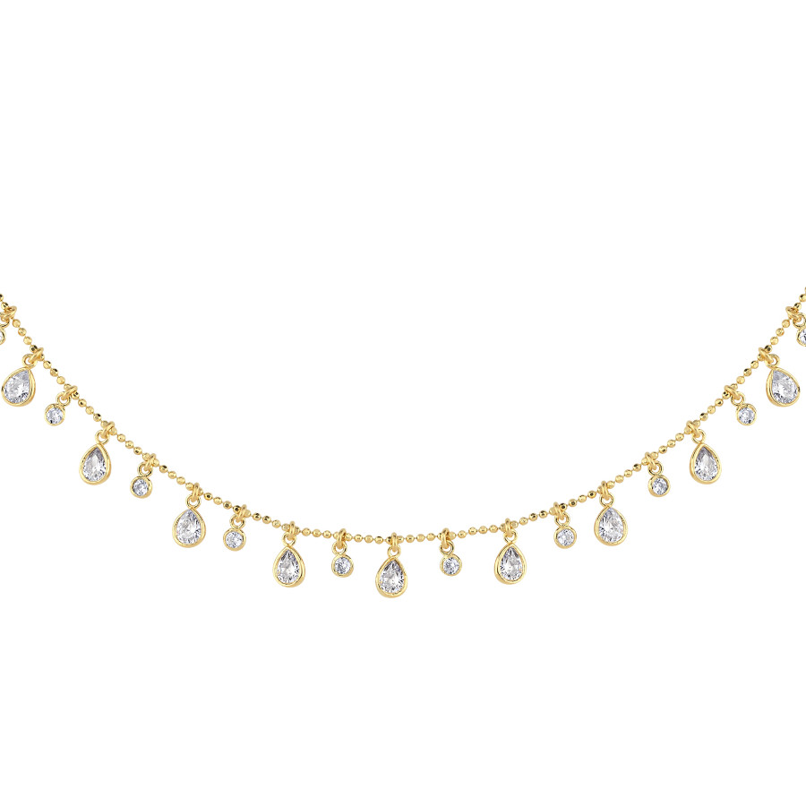 Multi Damla Taşlı Gold Gümüş Kolye - CNG Jewels (1)