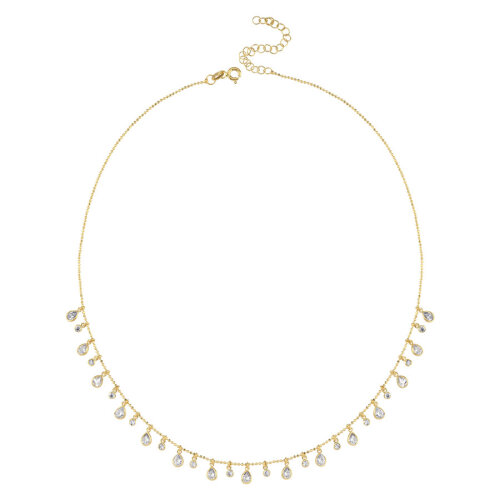 Multi Damla Taşlı Gold Gümüş Kolye - CNG Jewels (1)