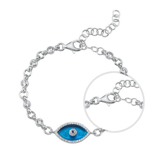 Murano Cam Badem Göz Gümüş Kadın Bileklik - CNG Jewels (1)