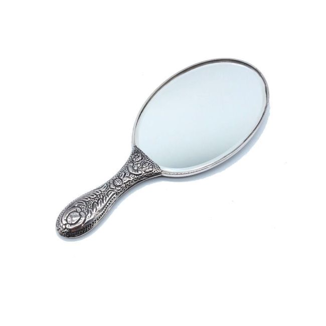 Nazar Boncuklu Orta Boy Gümüş El Aynası - 2