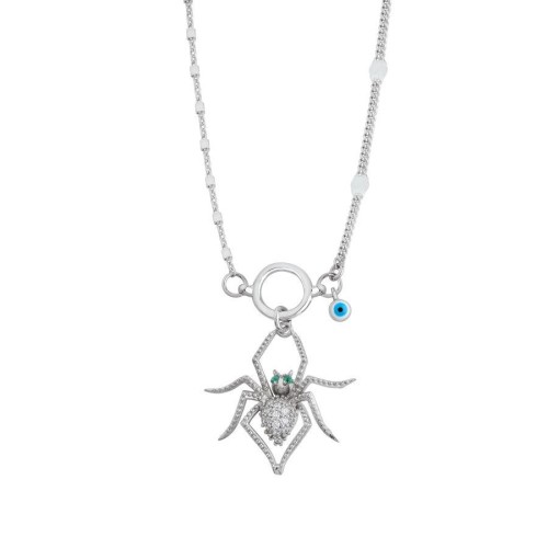 Nazar Boncuklu Örümcek Kadın Gümüş Kolye - CNG Jewels