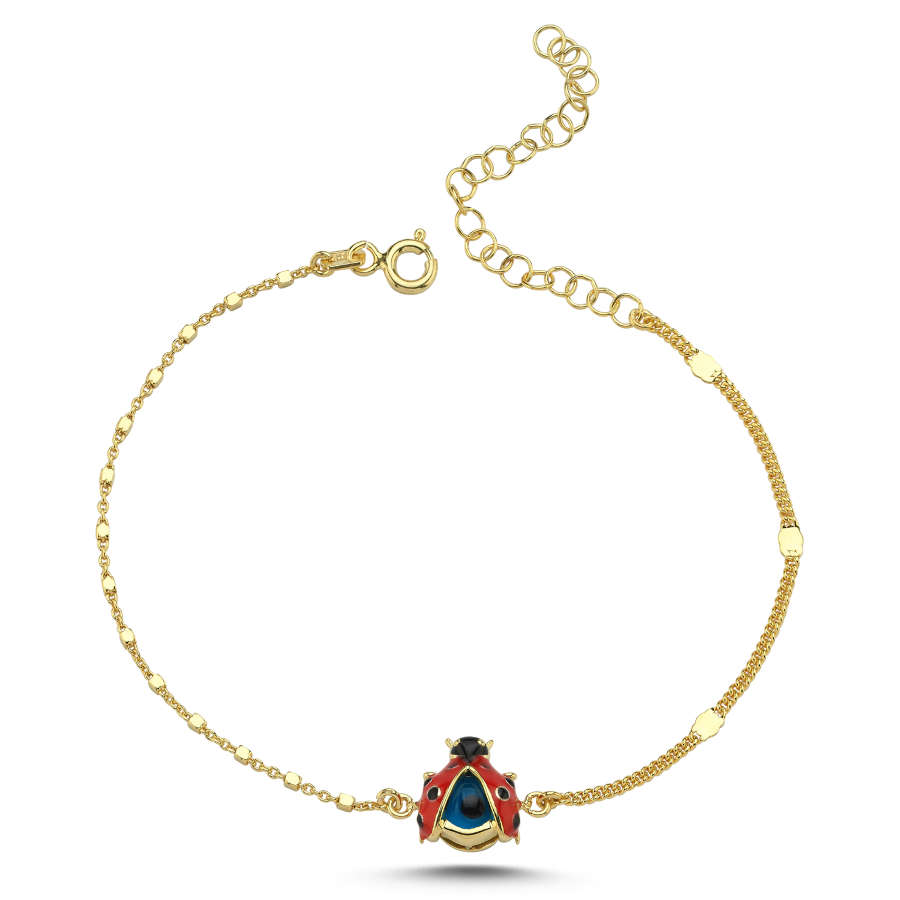 Nazar Boncuklu Uğur Böceği Gümüş Bileklik - CNG Jewels (1)