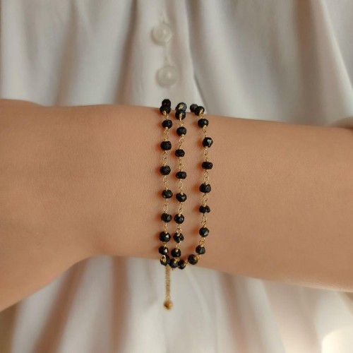 Oniks Asansörlü Gümüş Kadın Bileklik - CNG Jewels
