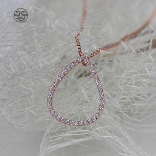 Swarovski Taşlı Su Damlası Gümüş Kadın Kolye - CNG Jewels (1)