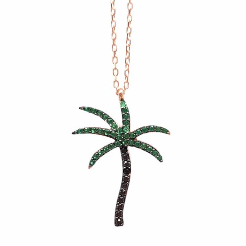 Palm Tree Women's Silver Necklace - CNG Jewels
