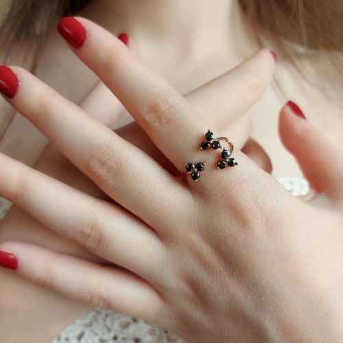 Paloma Stone Rose Silver Women's Ring - CNG Jewels (1)