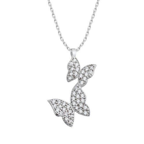 Papilio İkili Kelebek Gümüş Kadın Kolye - CNG Jewels
