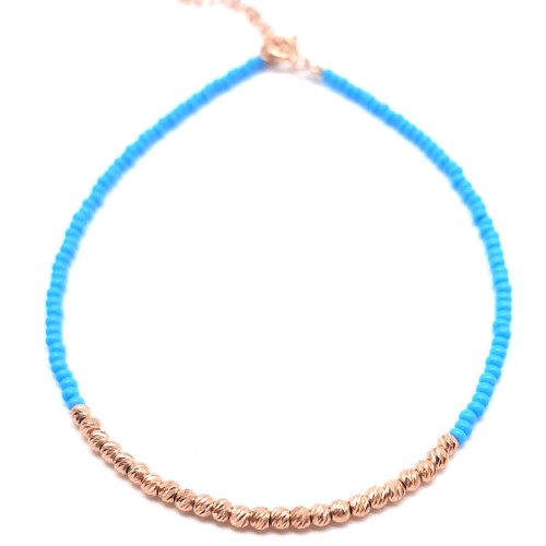 Parlak Kalemli Toplu Turkuaz Taşlı Gümüş Halhal - CNG Jewels (1)