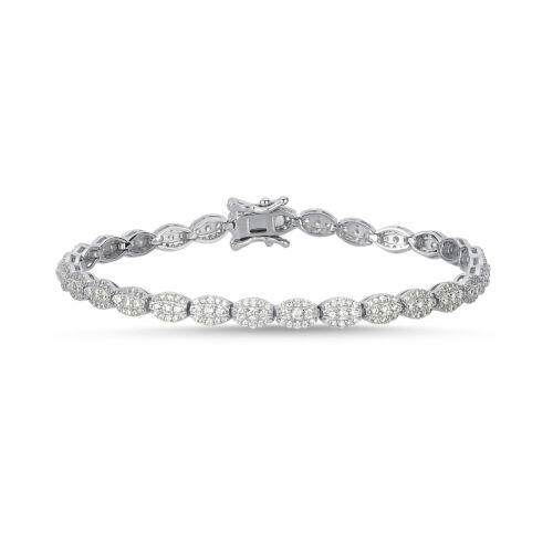Pave Badem Gümüş Su Yolu Bileklik - CNG Jewels (1)