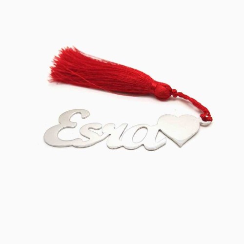 Personalized Name Heart Shaped Silver Bookmark - CNG Jewels (1)