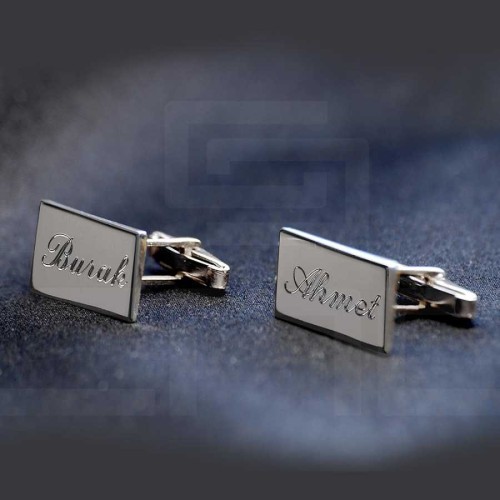  Personalized Name Silver Cufflink - CNG Jewels