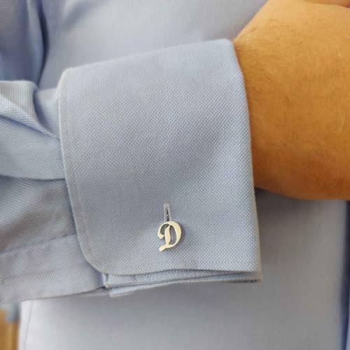 Personalized Silver Letter Cufflinks - CNG Jewels (1)