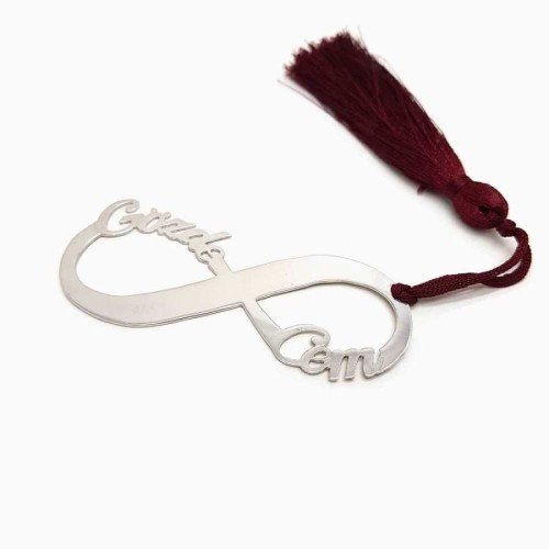 Personalized Two Name Infinity Silver Bookmark - CNG Jewels (1)