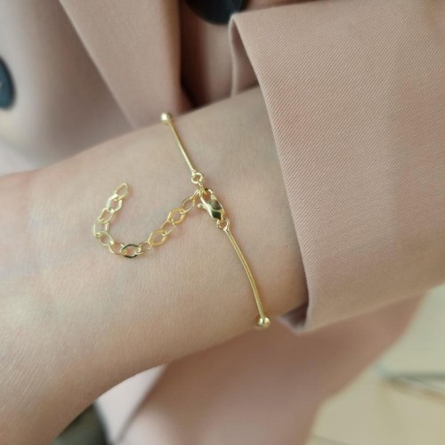 Pestana Kırmızı Gold Renk Gümüş Kadın Bileklik - CNG Jewels (1)