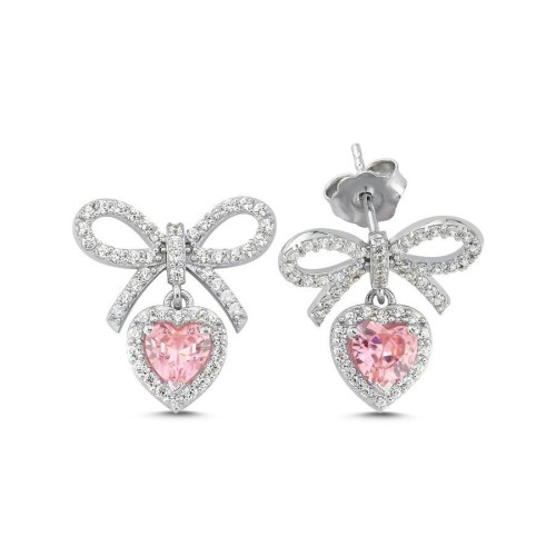 Pinky Kalp Fiyonk Gümüş Kadın Küpe - CNG Jewels