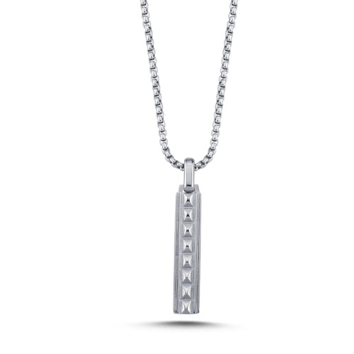 Piramit Çubuk Çelik Erkek Kolye - CNG Jewels