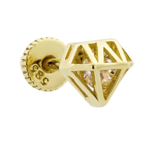 Pırlanta Desenli Altın Helix Piercing - CNG Jewels (1)