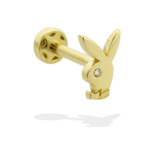 Playboy Tavşan Altın Tragus Küpe - CNG Jewels