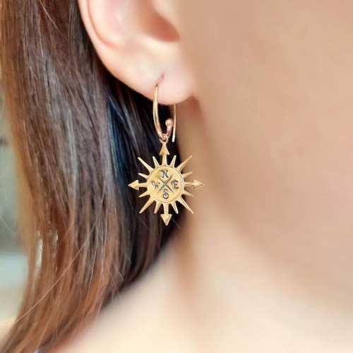 Orbis Pusula Rose Gümüş Kadın Küpe - CNG Jewels