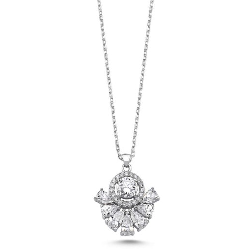 Queen Taşlı Kadın Gümüş Kolye - CNG Jewels