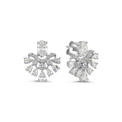 Reina Taşlı Gümüş Kadın Küpe - CNG Jewels