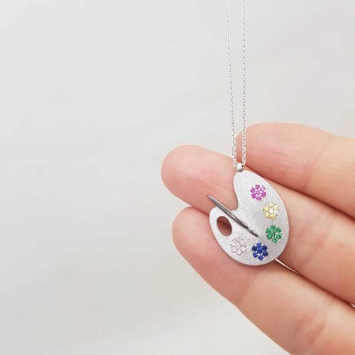 Resim Paleti Kadın Gümüş Kolye - CNG Jewels