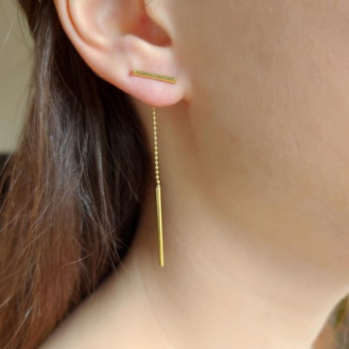Rod Gold Gümüş Bayan Küpe - CNG Jewels