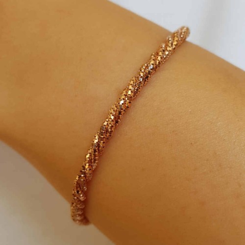 Rose Burgu Zincir Gümüş Bayan Bileklik - CNG Jewels