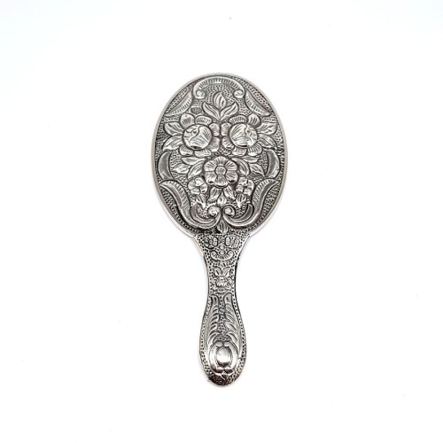  Rose Pattern Silver Hand Mirror No 2 - CNG Jewels (1)